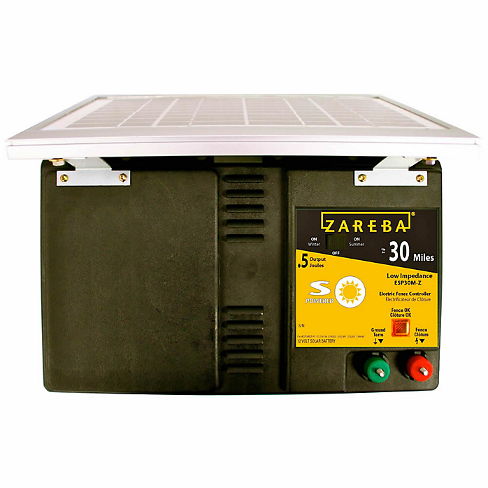 Zareba ESP30M-Z Solar Low Impedance Fence Charger, 30 Mil