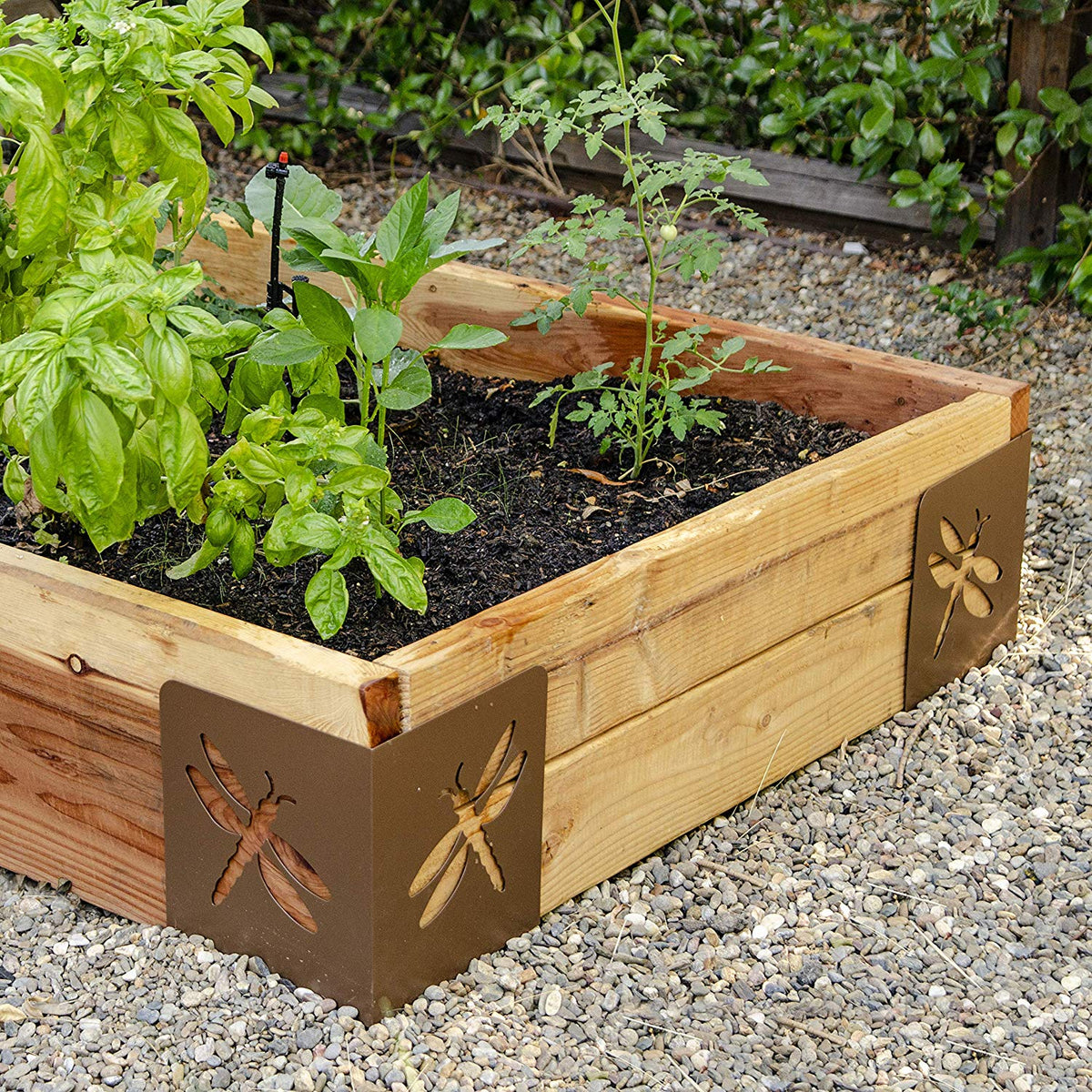 Bloom 11023BL Instabrace Raised Garden Bed Corner Braces, Dragonfly, 4-Pack