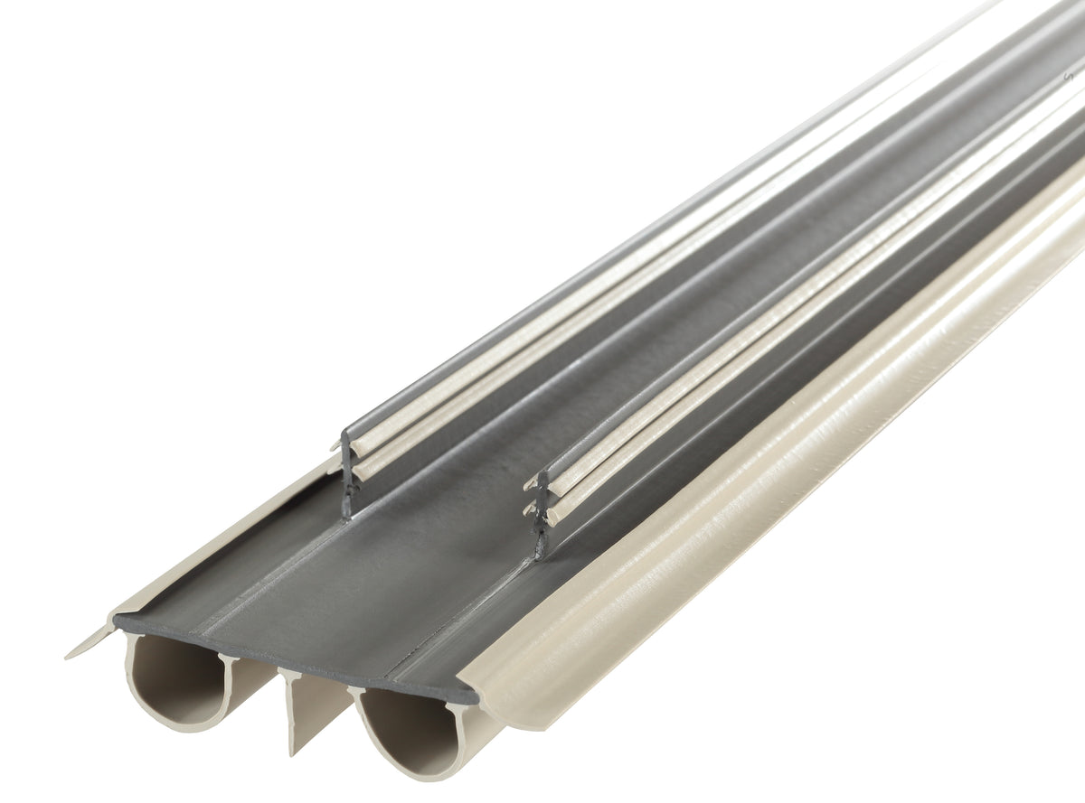 M-D 43820 Kerf Style Replacement Door Bottom with Vinyl Bulb & Fins, Beige, 36"