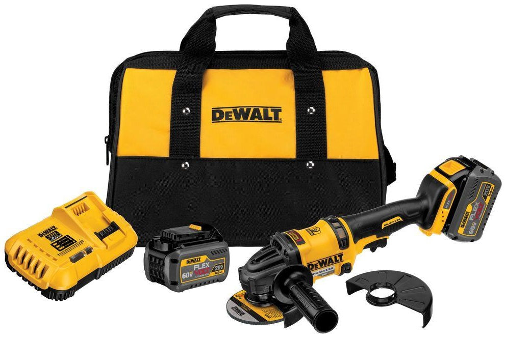 DeWalt DCG414T2 Flexvolt Grinder 2 Battery Kit, 60 V Max