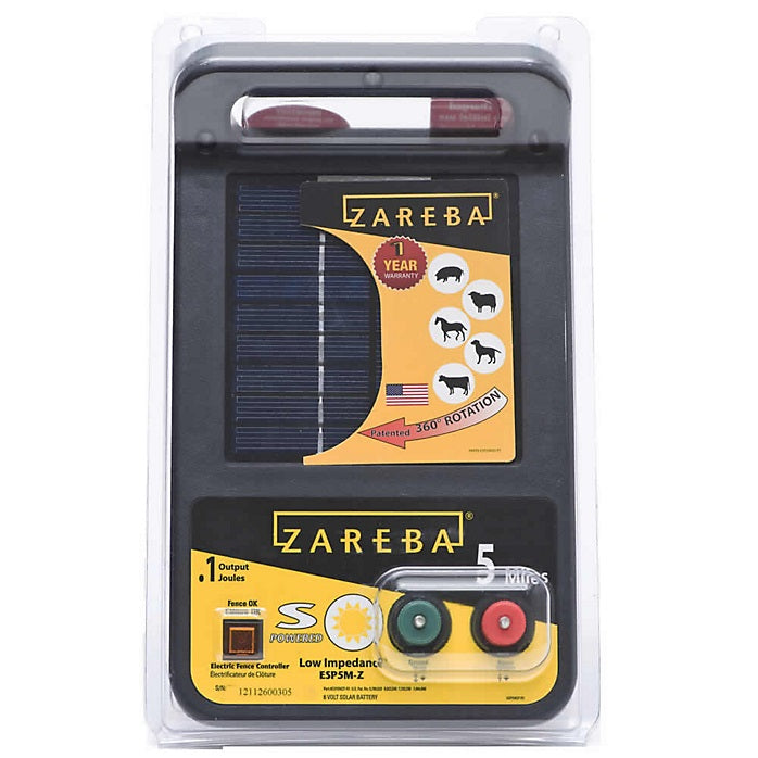 Zareba ESP5M-Z 5-Mile Solar Low Impedance Charger, 6 Volt