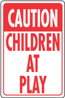 Hy-Ko HW-7 Heavy-Duty Aluminum Caution Children At Play Sign, 12" x 18"