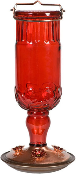 Perky-Pet 8119-2 Antique Bottle Hummingbird Feeder, 24 Oz, Red