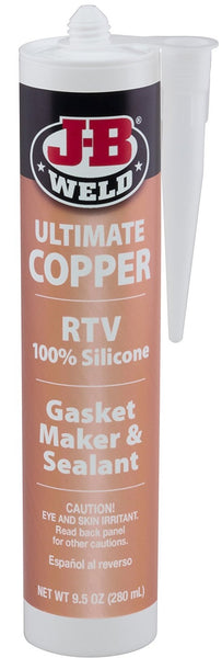 J-B Weld 32925 Ultimate Copper RTV Silicone Gasket Maker and Sealant, 9.5 Oz