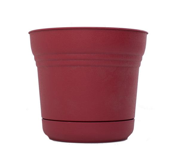 Bloem Vaso Saturn 17.8 Cm Con Auto-irrigazione - Rosso Union - Resistente UV E Intemperie, In Plastica Riciclata
