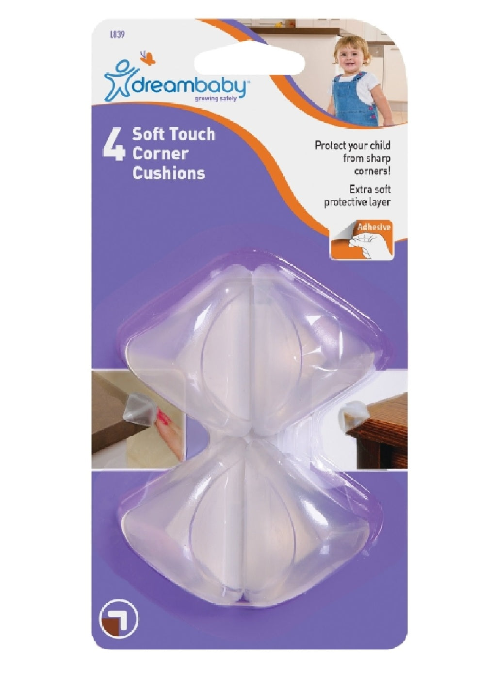 Dreambaby L839A Corner Cushions, Translucent, Soft Rubber