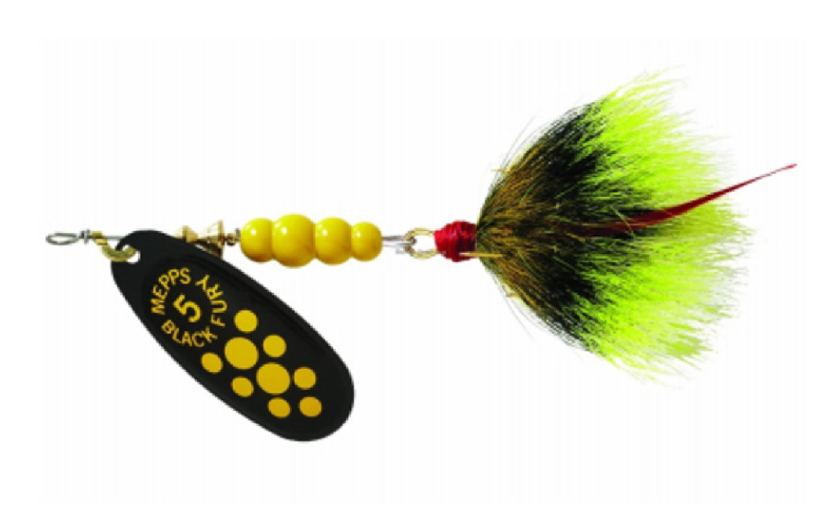 Mepps 0135-0481 Spinner Baits Black Fury Dressed Treble