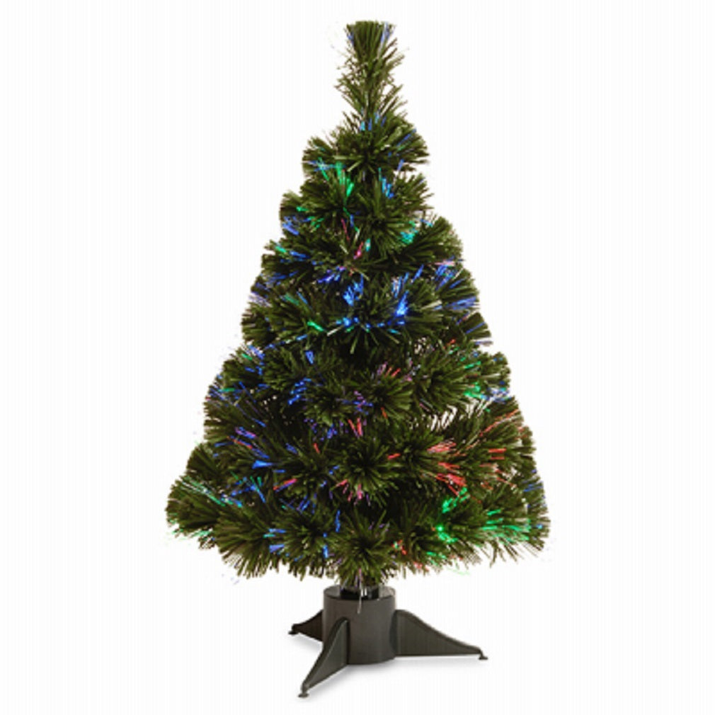 National Tree SZI7-172-24B Evergreen Ice Fiber Optic Artificial Tree, 24 inch