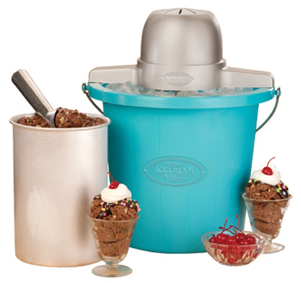 Nostalgia PICM4BG Old Fashioned Ice Cream Maker, Blue