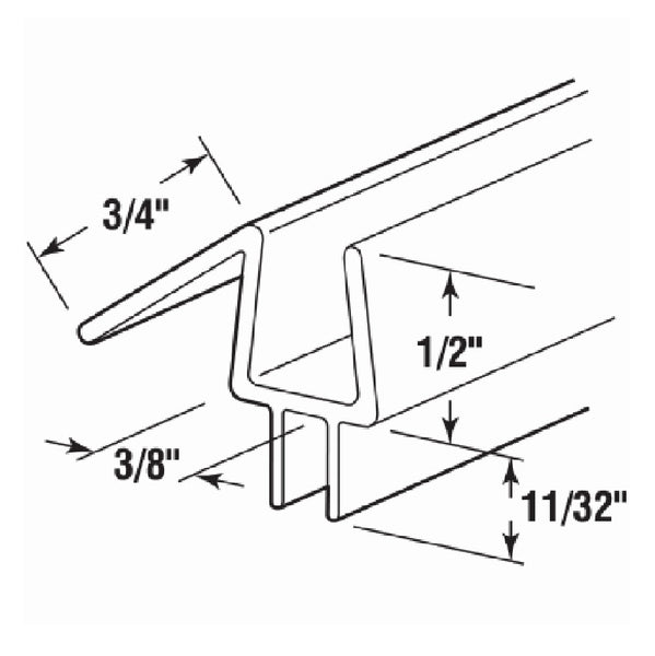 Prime Line M 6258 Frameless Shower Door Bottom Seal, Clear Toolbox Supply