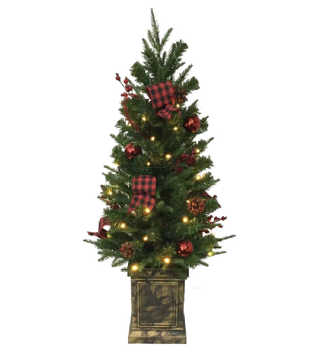 Santas Forest 23536 Buffalo Plaid Christmas Tree, 3 Feet H, Green