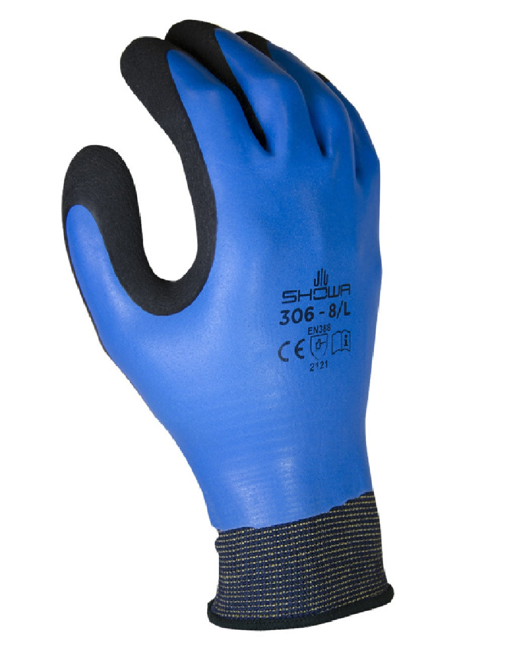 Showa 306L-08.RT Universal All Purpose Work Glove, Large, Blue
