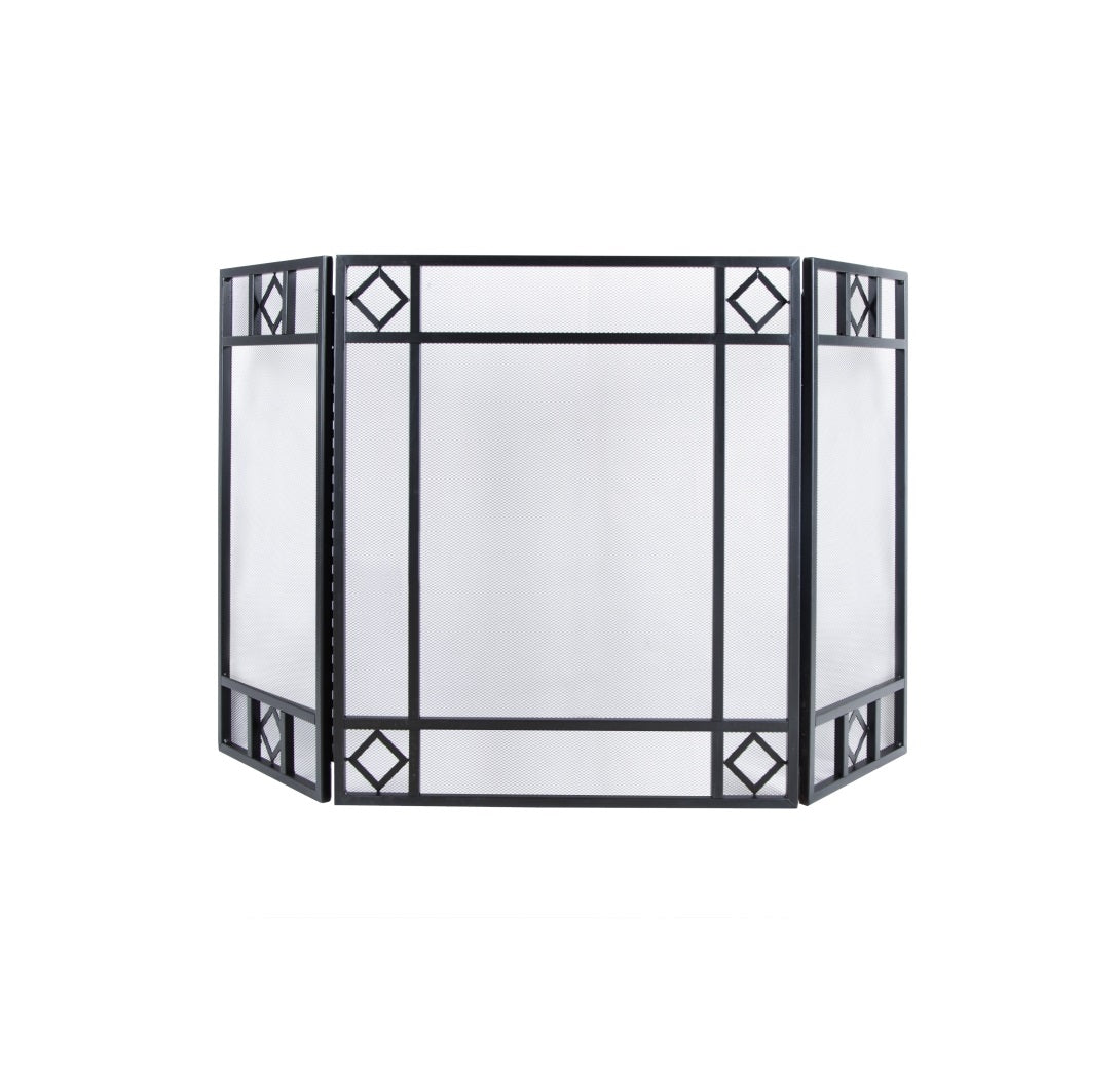 Simple Spaces S38907BK Fire Place Panel Screen, Black, 30 inch X 52 inch