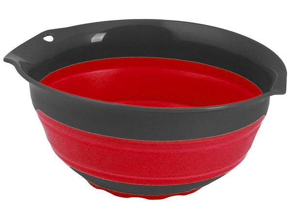 Squish 41148 Collapsible Mixing Bowl, 3 Quart, Red & Gray