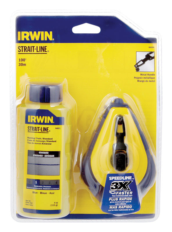 Irwin 1932883 Strait-Line Chalk and Reel Set, 100 Feet