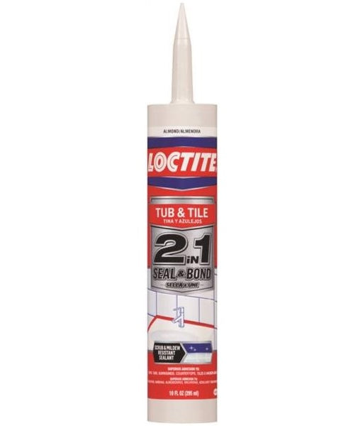 Loctite 2154752 2-In-1 Seal & Bond Tub & Tile Adhesive Caulk, 10 Oz