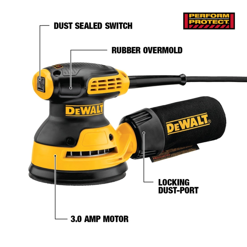 DeWalt DWE6421K Random Orbit Sander, 3 amps