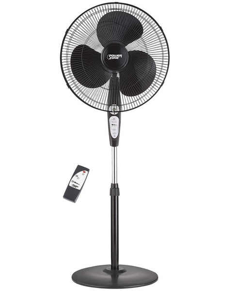 Power Zone SP2-18ARY Stand Fan With Remote Control, Black
