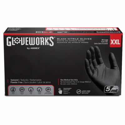 Gloveworks Nitrile Disposable Gloves Orange Powder Free 100 pk