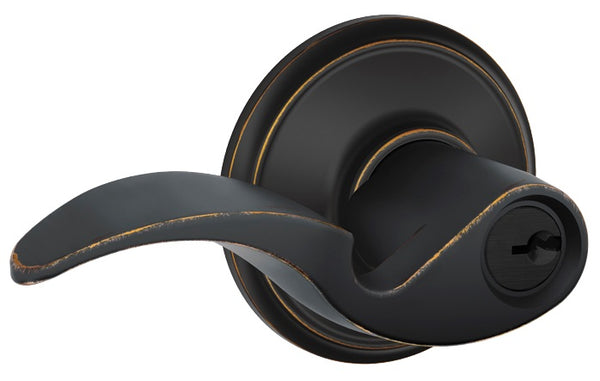 Schlage F51A AVA716 Avanti Entry Lever Lockset, Aged Bronze