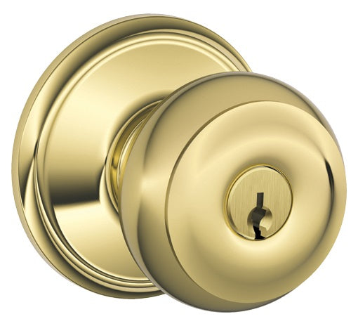 Schlage F51GEO505 Georgian Entry Knob Locksets, K4, Brass