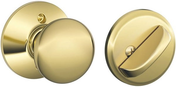 Schlage F59PLY605 Plymouth Interior Lock Handleset, Bright Brass