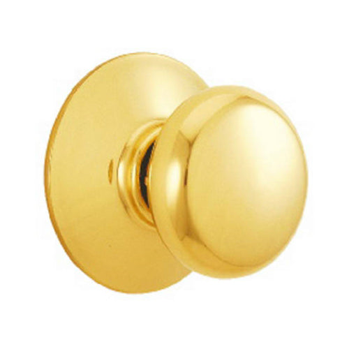 Schlage F10-PLY-605 Plymouth Design Passage Lockset Knob, Bright Brass