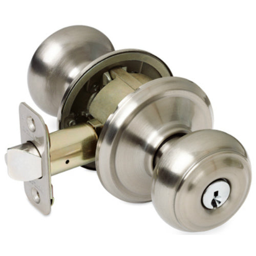 Schlage F51A-GEO-619 Georgian Design Entry Lockset, Satin Nickel