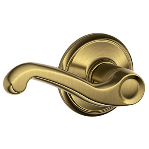 Schlage F10V-FLA-609 Flair Design Passage Lever Lockset, Antique Brass