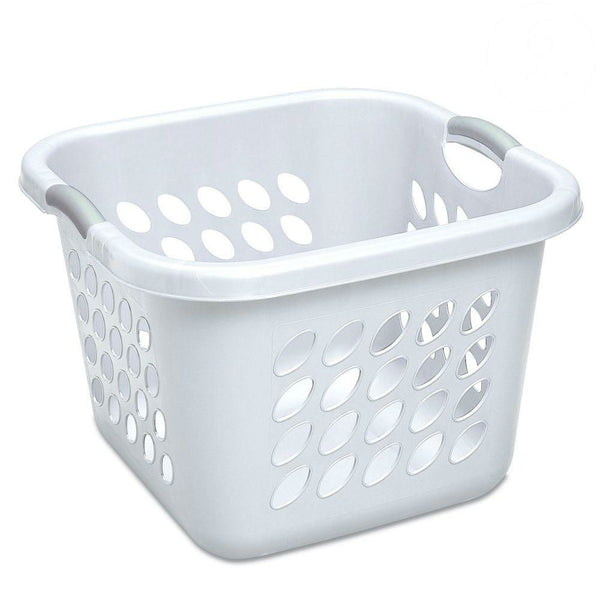 Sterilite 12178006 Ultra Square Laundry Basket, White, 1.5 Bushel, 19"
