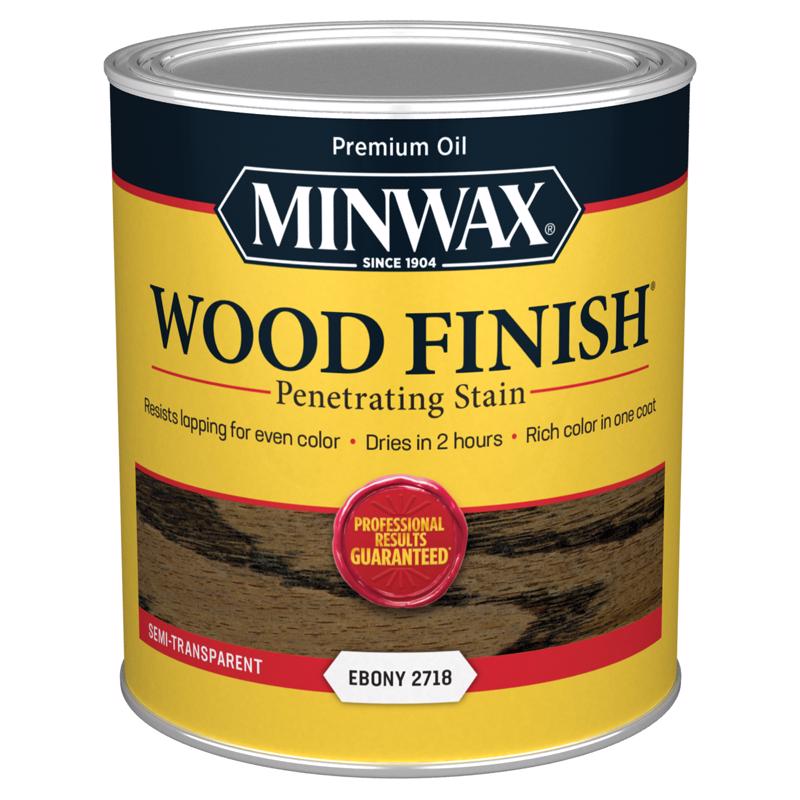 Minwax 70013444 Wood Finish Semi-Transparent Ebony Oil-Based Penetrating Wood Stain 1 qt