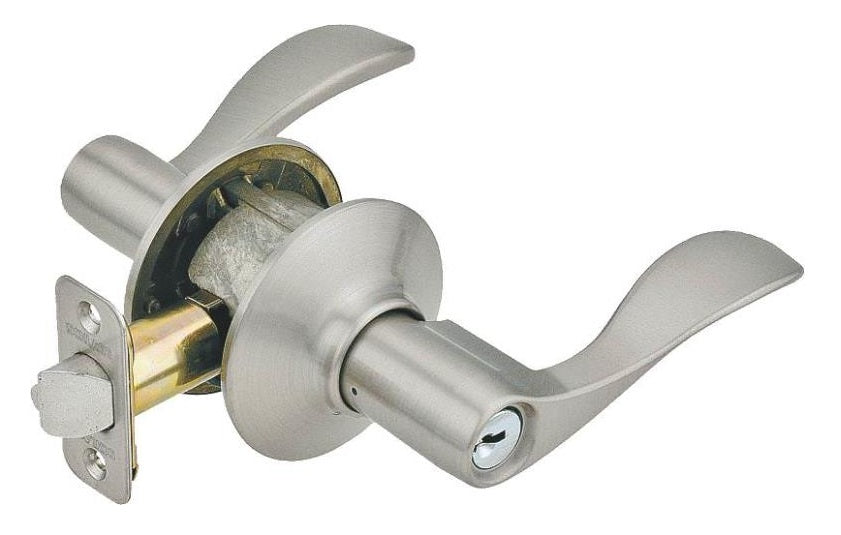 Schlage F51 ACC 619 Accent Entry Lever Lockset, Satin Nickel