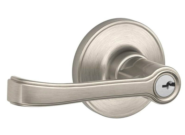 Schlage J54TOR619 Torino Keyed Entry Lever, Satin Nickel