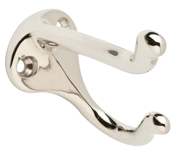 Ives 571A14 Traditional Coat & Hat Hook, Cast Aluminum, Polished Nickel