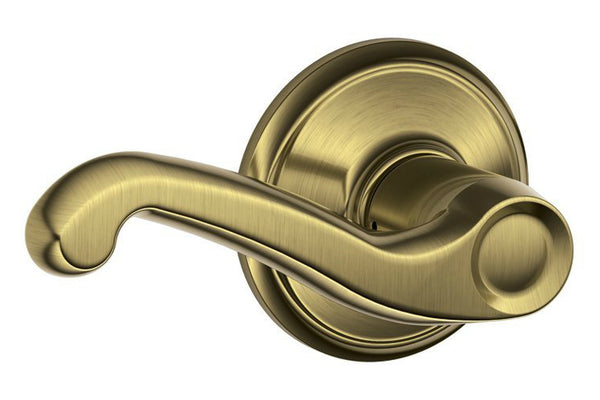 Flair F10 FLA 609 Passage Lever Lockset, Antique Brass