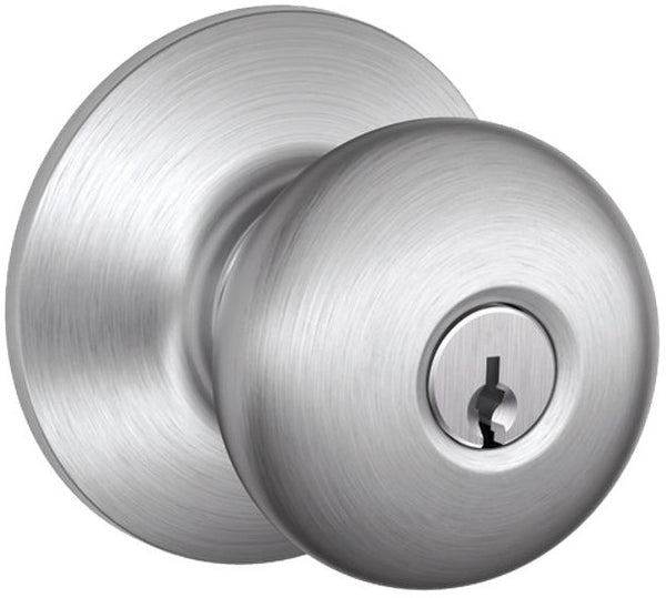 Schlage F51NPLY626KA4 Plymouth Entry Knob Lockset, Satin Chrome