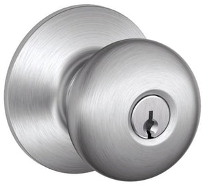 Schlage F51CSVPLY626  Plymouth Entry Knob Lock, Satin Chrome