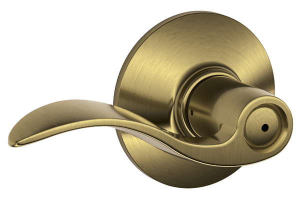 Schlage F40 ACC 609 Accent Privacy Lever Lockset, Antique Brass
