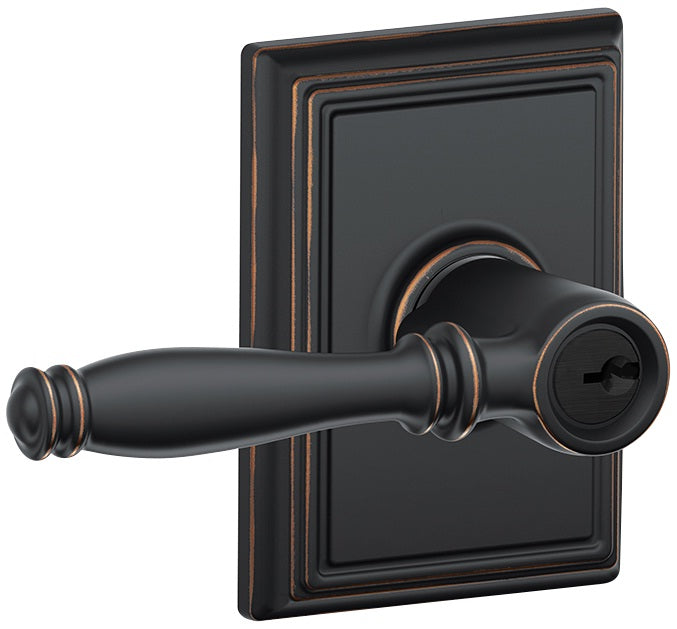 Schlage F51VBIR716ADD Birmingham Keyed Entry Lever, Aged Bronze