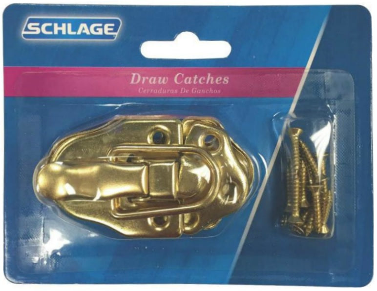 Schlage C9330F3 Draw Catch, 2-3/4" x 1-1/2", Bright Brass