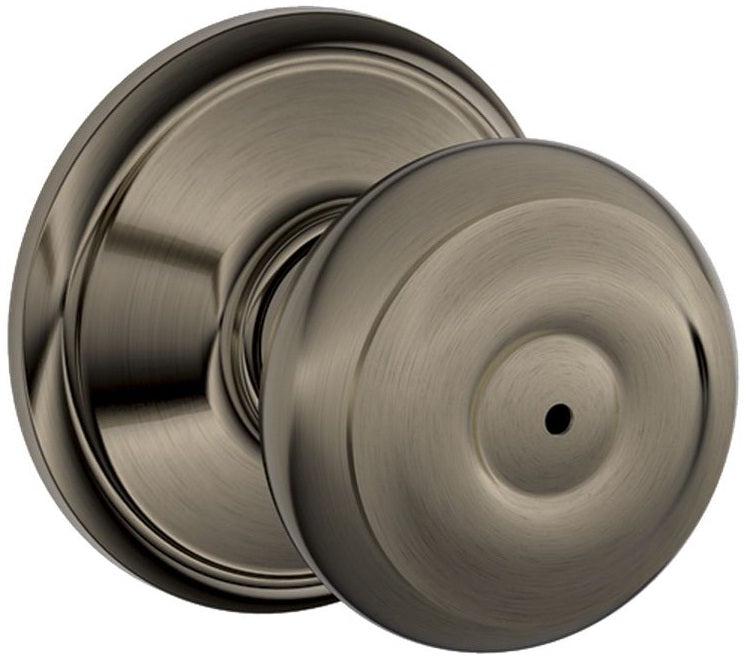 Schlage F40VGEO620 Georgian Privacy Knob, Antique Pewter
