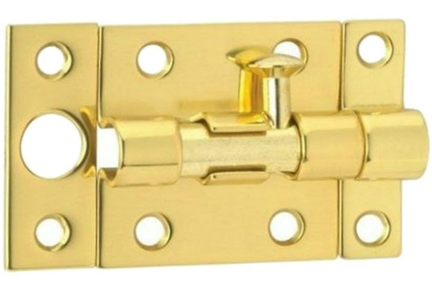 Schlage C86B3 Barrel Bolt With Screw, 1-1/2" x 2", Bright Brass