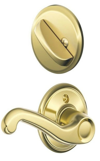 Schlage F59FLA605LH Flair Inside Left Handed Trim, Bright Brass