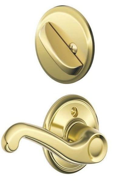 Schlage F59FLA605LH Flair Inside Left Handed Trim, Bright Brass