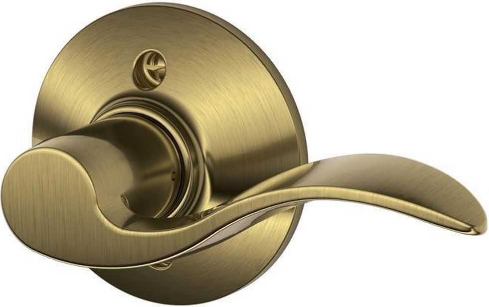 Schlage F170 ACC 609 RH Accent Right Hand Dummy Lever, Antique Brass