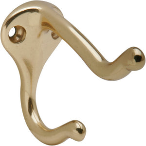 Schlage 571A3 Coat & Hat Hook, Bright Brass