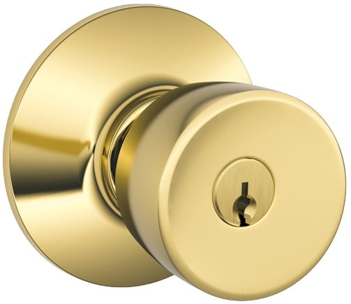 Schlage F51BEL605KA4 Bell Entry Knob Locksets, K4, Bright Brass