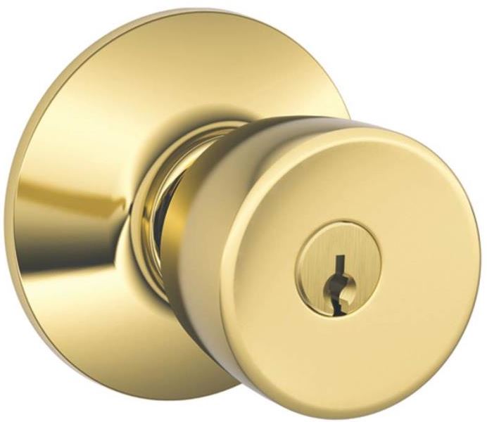 Schlage F51A BEL505KA4 Bell Entry Knob Lockset, Ultima Bright Brass