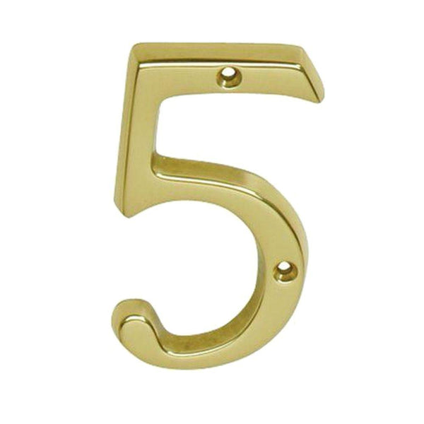 Schlage SC2-3056-605 #5 Traditional House Number 5, Bright Brass, 4"