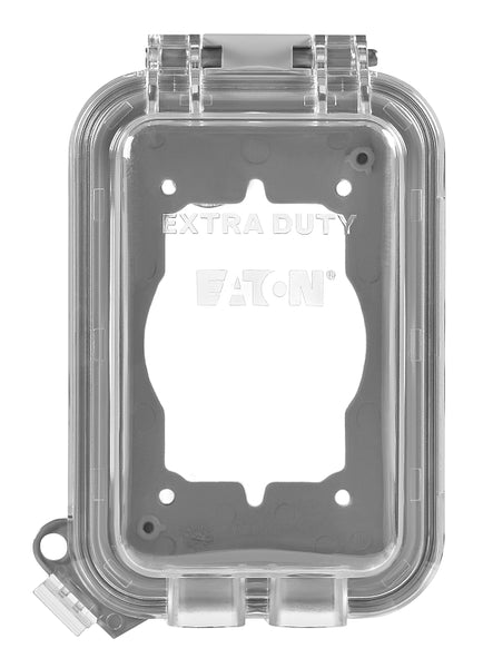 Eaton Wiring Devices WIU-1/WIUX-1CL Cover, 3-1/4 in L, 4-29/64 in W, Rectangular, Polycarbonate, Gray